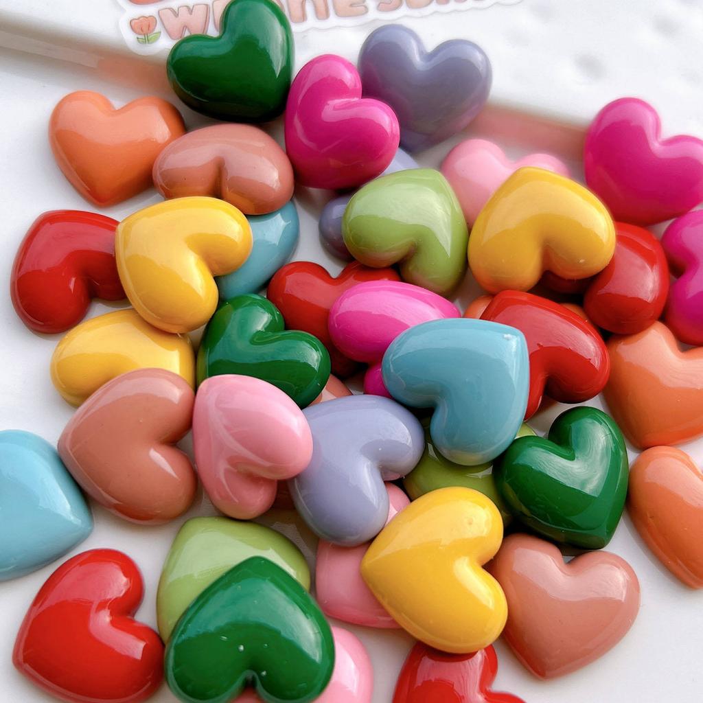 Miniature Heart Shape Pendant DIY Eco-Friendly Hand-painted Phone Case New Design 3D Resin Flat Back Charms for Phone Case Decor