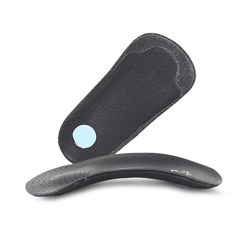 Schwarze Leder-Anti-Rutsch-Fußgewölbe-Halbsohlen für Plattfüße (Unisex)