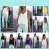 Elegant Womens V Neck Chiffon Sleeveless Blouse Loose Fit Casual Summer Tank Top