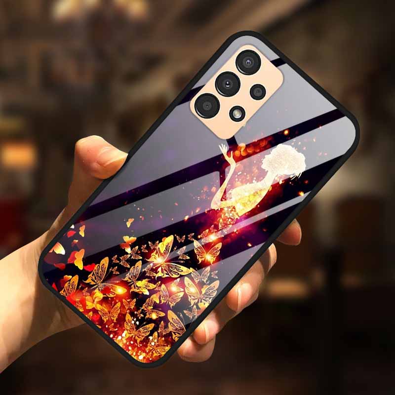 For Samsung A13 Case A23 A52 A72 4G M52 A52S 5G Luxury Tempered Glass Hard Back Cover for Samsung Galaxy A13 4G Phone Cases Capa