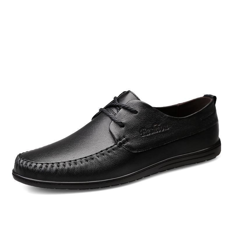 8862 Men'S And Women'S Shoes Flat-Soled Leather Shoes Spring Low-Top First-Layer Cowhide Surface Business Casual Shoes Single Shoes