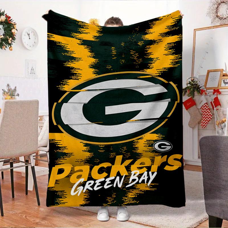 Green Bay Packers Logo Decke Outdoor Flanelldecke für Camping, Wandern, Gartenpartys, Picknick-Zubehör, Geschenk für Familie und Freunde