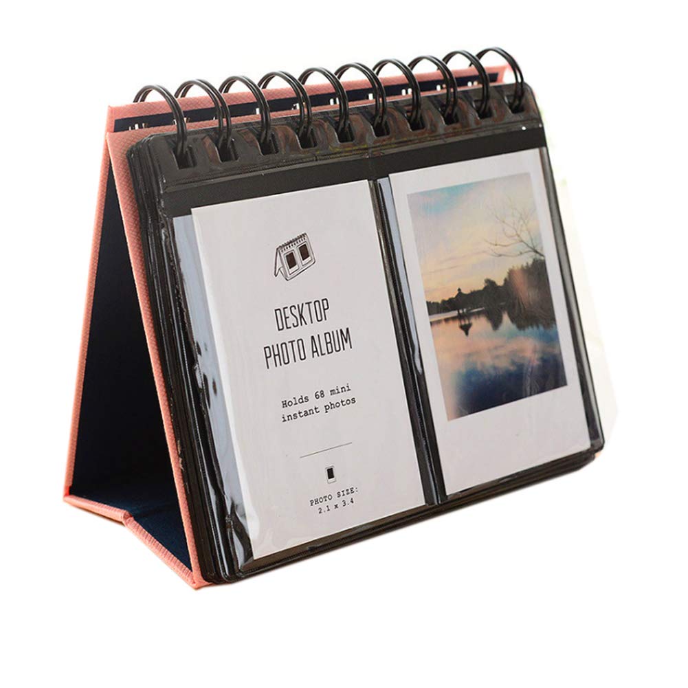 Darkhorse.Inc Album for FUJIFILM "Instax" Stand-Up Pocket Album, Mini Album, 3-inch, 68 Photos - Pink