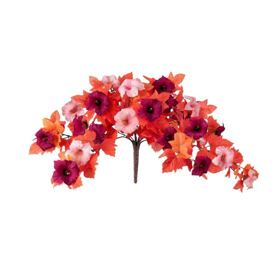 1/2Pcs Artificial Flower with Leaves 12 Fork UV Resistant Fake Plastic Flower Home Table Centerpiece Indoor Outdoor Faux Bloom Decoration
