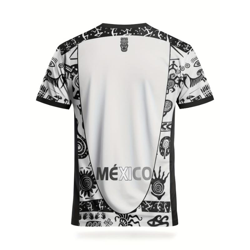 Men S Football Jersey From Mexico & Comfortable Round-Neck Sports Top & Suitable for Matches Training and Casual Wear 6XL