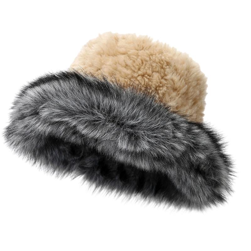 

Women Head Wrap Thicken Furry Bear Hat for Climbing Skiing Sports Headwear хакі