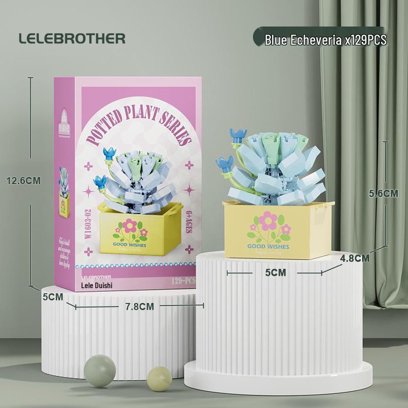 Preserved Flower Bonsai & Rose Succulent Building Blocks - Compatible with LEGO