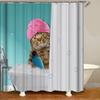 Cute Cat Animal Waterproof Polyester Shower Curtain With Hooks For Bathtub Bathroom Screens Home Decor Large Size Wall Cloth