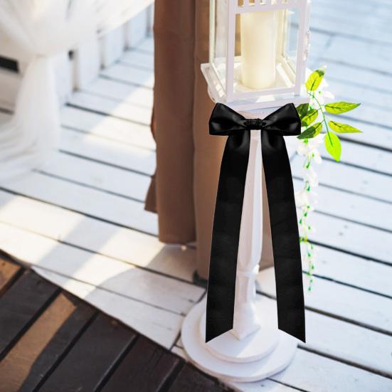 6 Pcs Candlestick Bow Decor Large Candle Holder Ribbon Bows Dining Table Centerpieces for Gift Wrapping Wedding Bridal Shower Bachelorette Party Decor