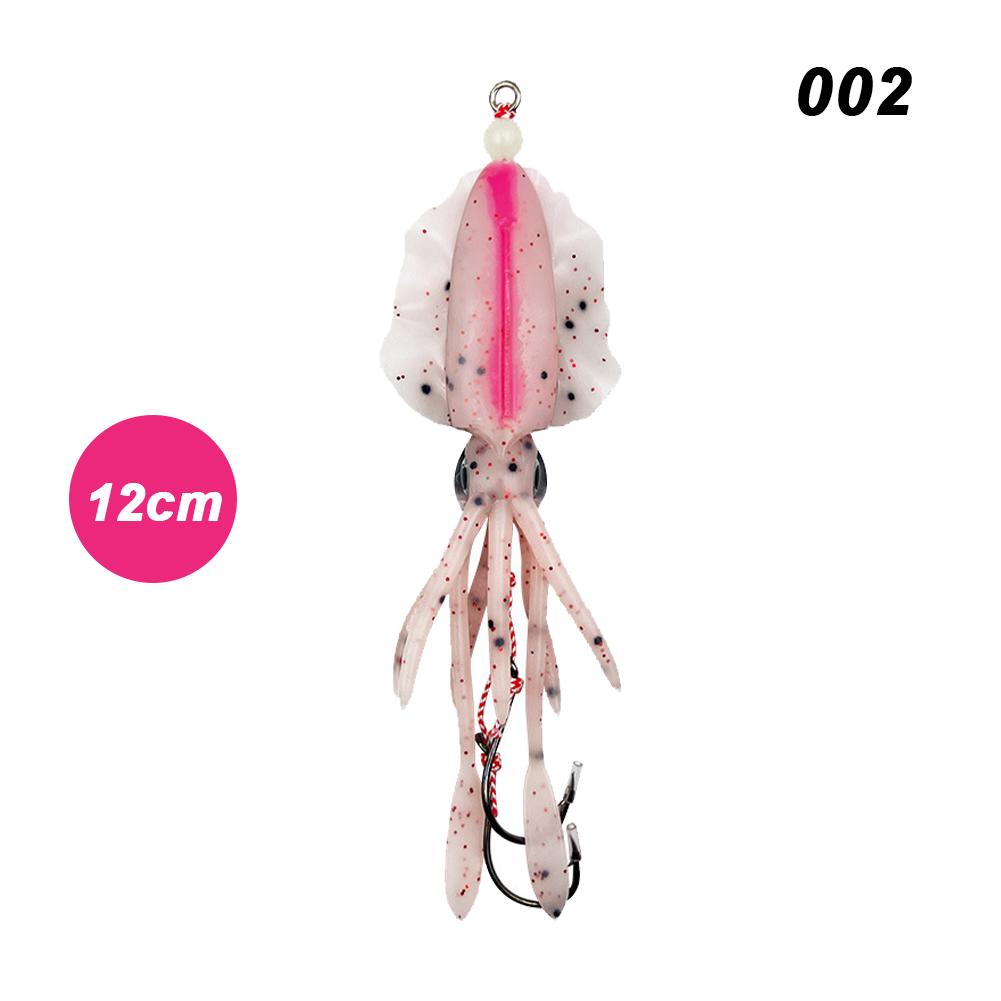 

1 шт. 10/12/15 см Имитация кальмара Приманка с двойным крючком Морская рыбалка Светящаяся поддельная приманка Рыболовные принадлежности 002-12cm