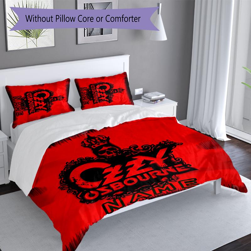 3pcs Custom Name Rock Ozzy Osbourne Bedding Set,Includes 1 Duvet Cover and 2 Pillowcases,All-season Bedroom Decor