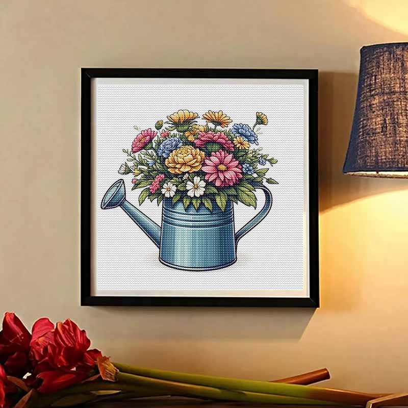 New Arrival 5D DIY Full Circle Diamond Painting "Pot Flower" Embroidery Cross Stitch Home Decor Gift