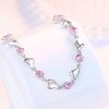 Braccialetti a Forma di Cuore per Amanti in Argento 925 Cristalli per Donne Regalo di San Valentino Festa Nuziale Gioielli Nobili