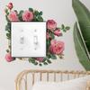 PVC-Based Pink Rose Wall Sticker for Light Switch and Outlet Plate Decoration Indoor Use On Smooth Flat Surfaces
