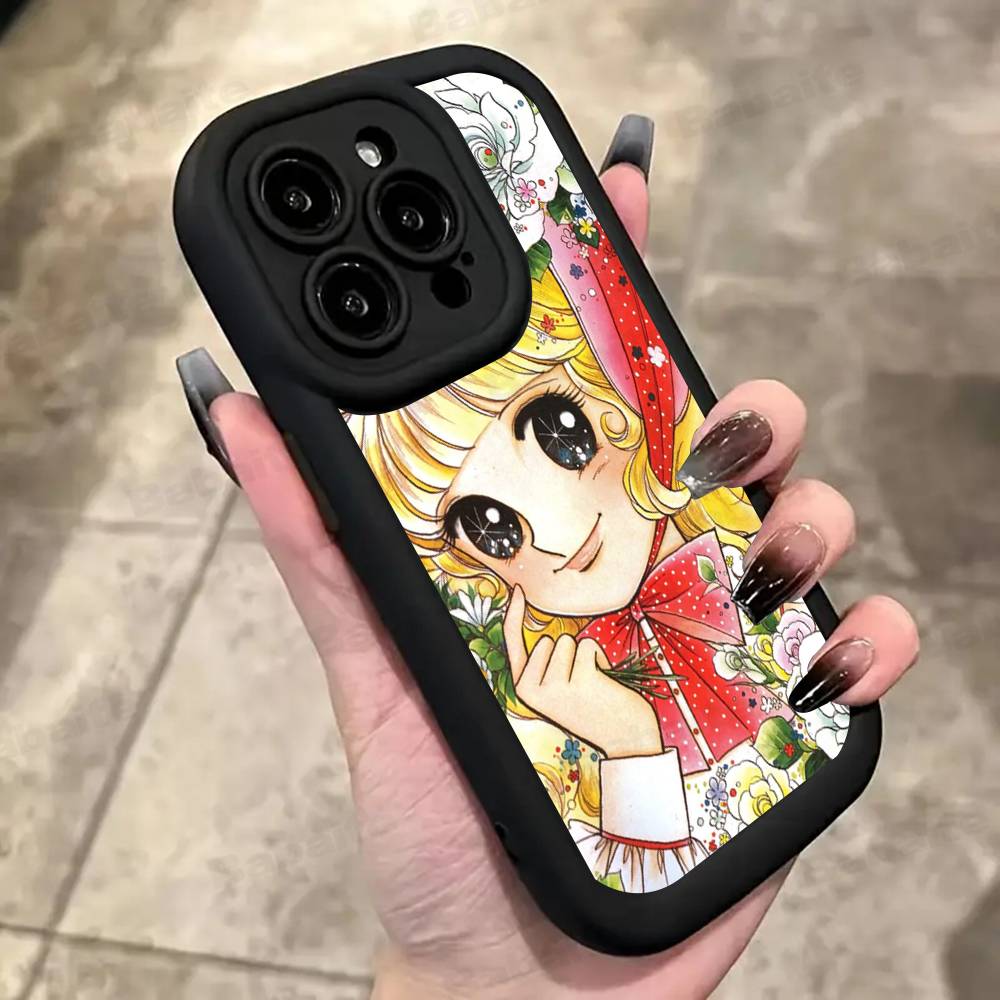 Manga Candy Für iPhone 17 Pro Max 16 15 14 13 12 11 Plus Schwarze Weiche Handyhülle