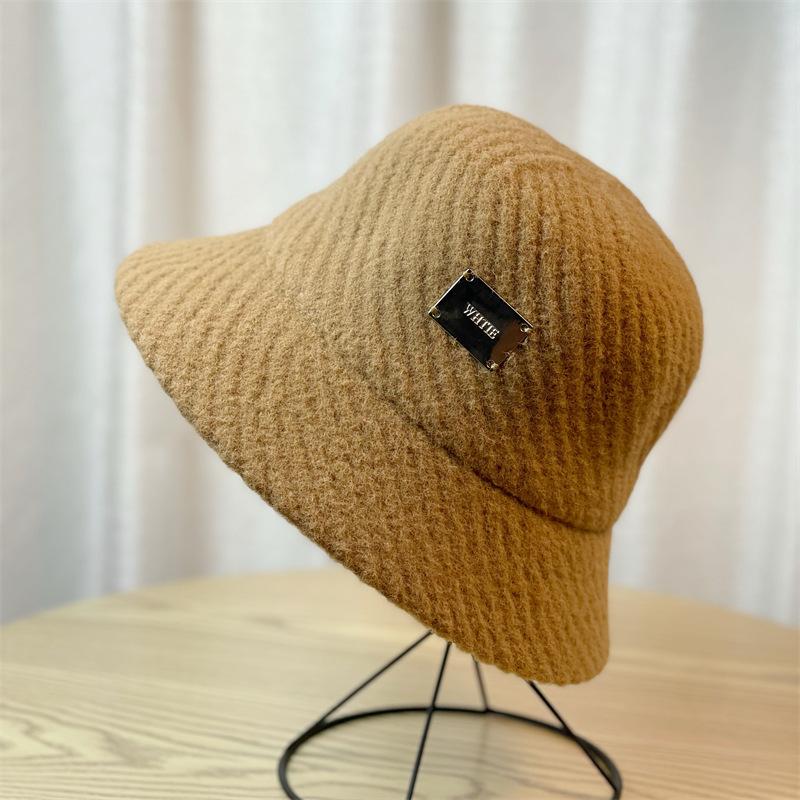Autumn and Winter Versatile Iron Label Fisherman Hat Stylish and Fashionable Bucket Hat Foldable Warm and Windproof In Winter