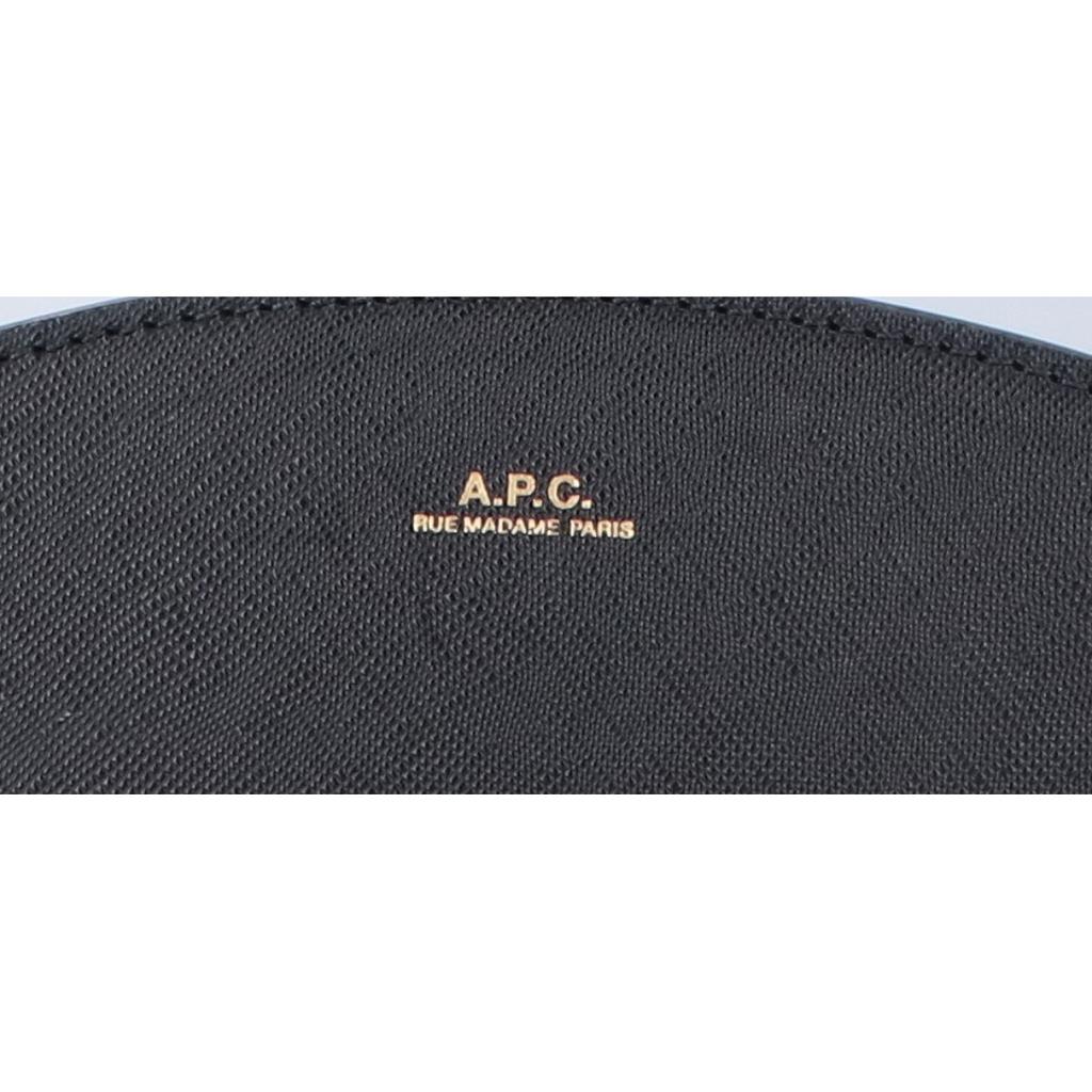 A.P.C. Half Moon Saffiano Leather Shoulder bag blackUsed