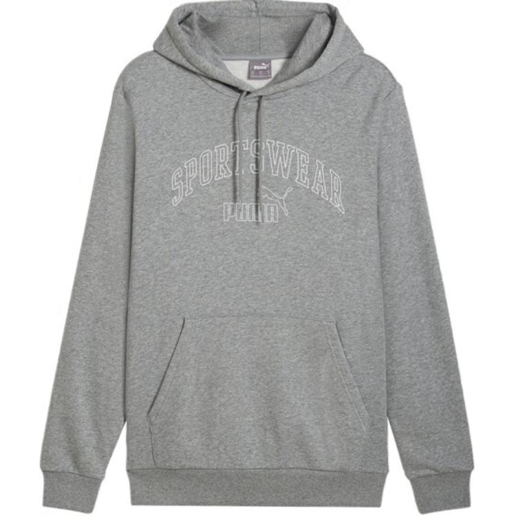 

Puma Comfortable Simple Skin-Friendly Printed Hoodie Men Hoodies Gray 682504-03 XS