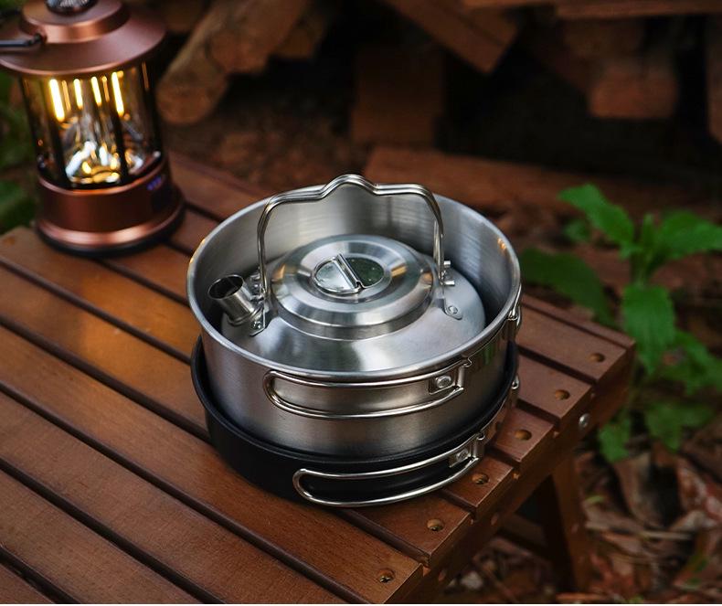 CLS 1L Ultra-Light Outdoor Camping Kettle - 304 Stainless Steel Mini Teapot/Coffee Pot