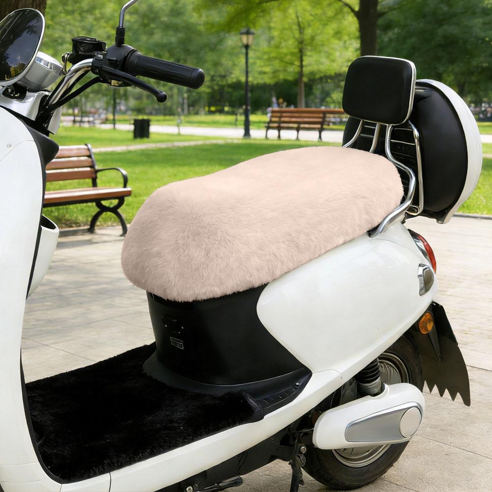 1Pc Winter Warm Electric Bicycle Seat Cushion Cover Plush Soft Bicycle Bike Seat Pad Protector Cover Cycling Cushion Accessories