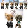 Tactical Black Half Finger Gloves For Outdoor Sports Durable Anti-slip Protection For Cycling And Fitness