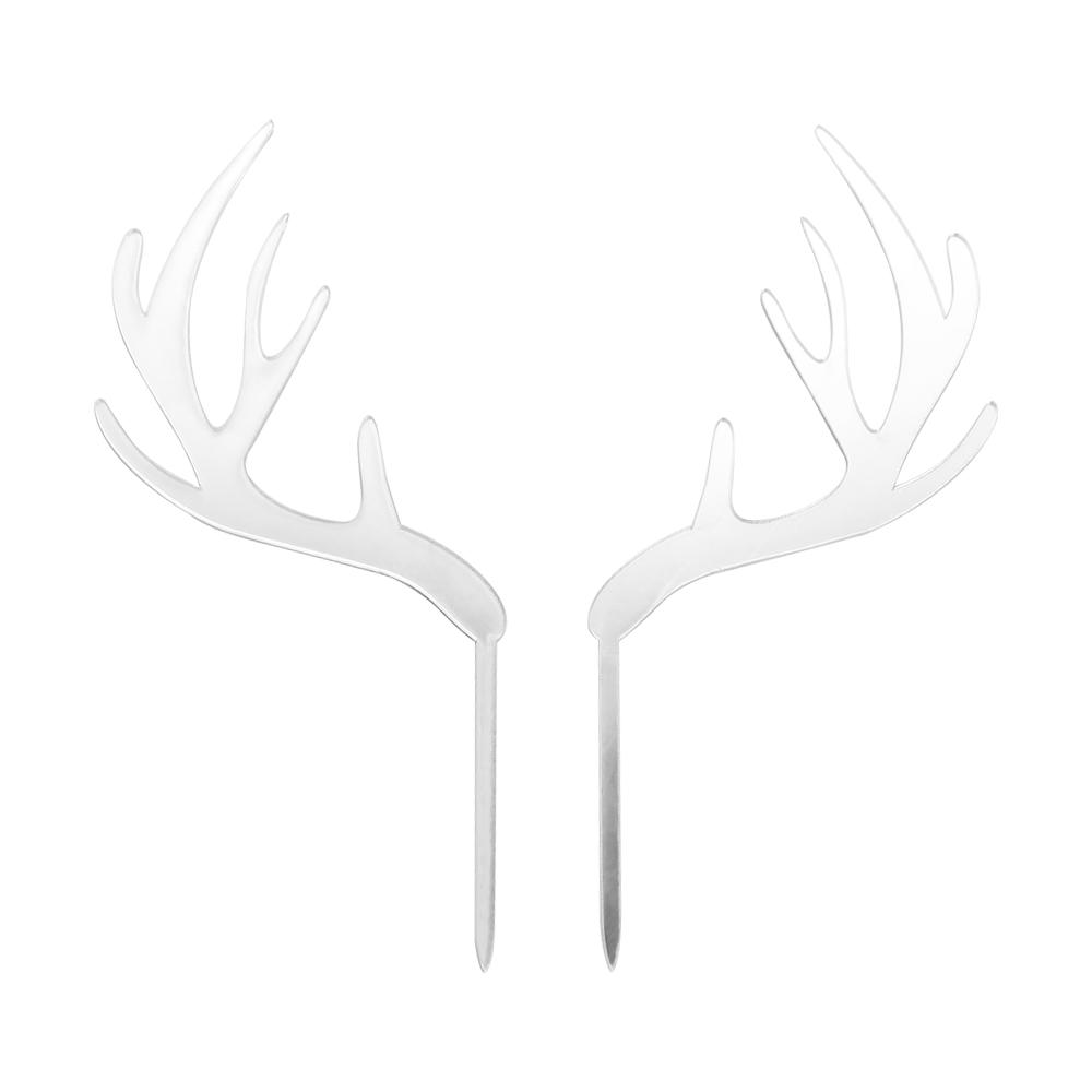 Neujahr Hochzeit Weihnachten Elch Gold Silber Rentier Partyzubehör Hirschgeweih Weihnachtsdekoration Kuchenaufsatz
