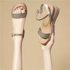 Rhinestone Fashion Women's Shoes Summer Sandals Platform Heightened Lame Heel Single Shoes Commuting Casual Versatile Comfortable Light Mouth Sandals