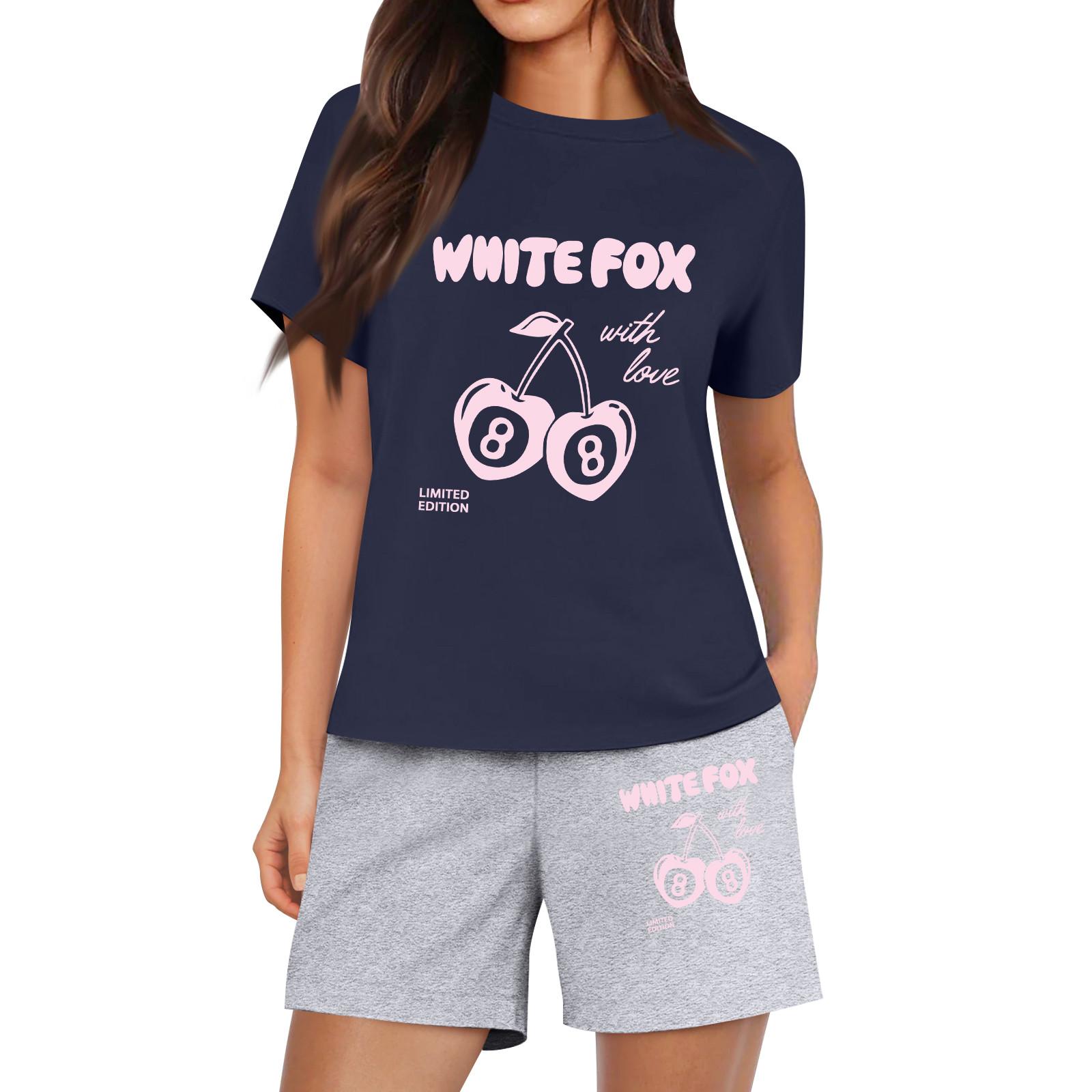 

Женские повседневные свободные футболки с принтом и шорты, комплект M