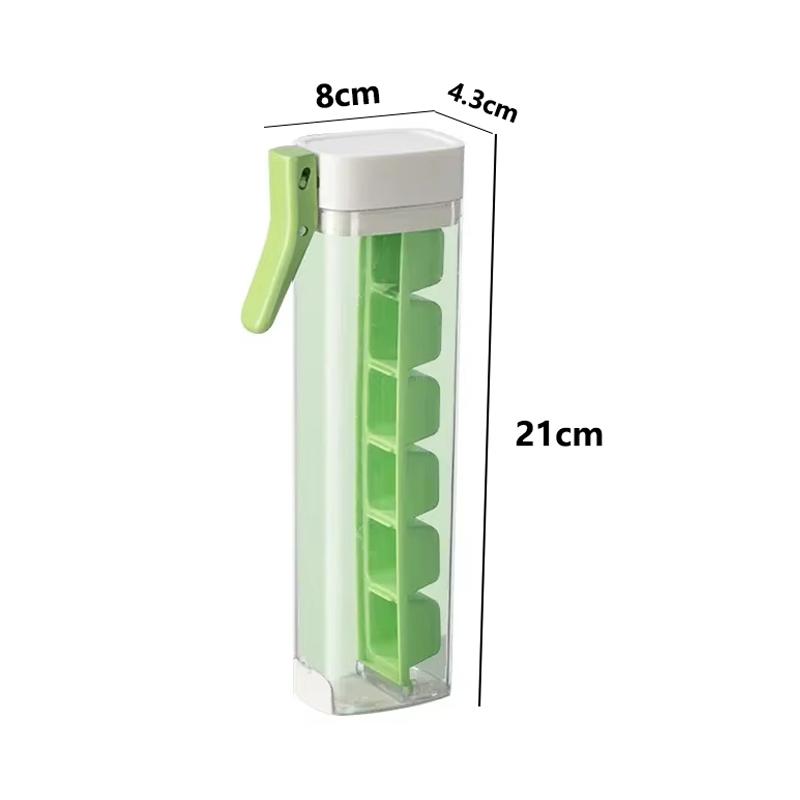Creative One Handed Press 6-Grid Ice Cube Mold For Home Ice Making, Release Ices Box For Whiskey, Cocktail Drinks, Bar Tools