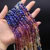 1 String Kolorowe naturalne koraliki z kamieni szlachetnych, czeskie nieregularne owalne luźne koraliki dystansowe do wyrobu biżuterii świąteczne rękodzieło DIY naszyjniki bransoletki 38 cm