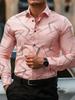 Geometric Line Print Long Sleeve Shirt, Stylish & Versatile