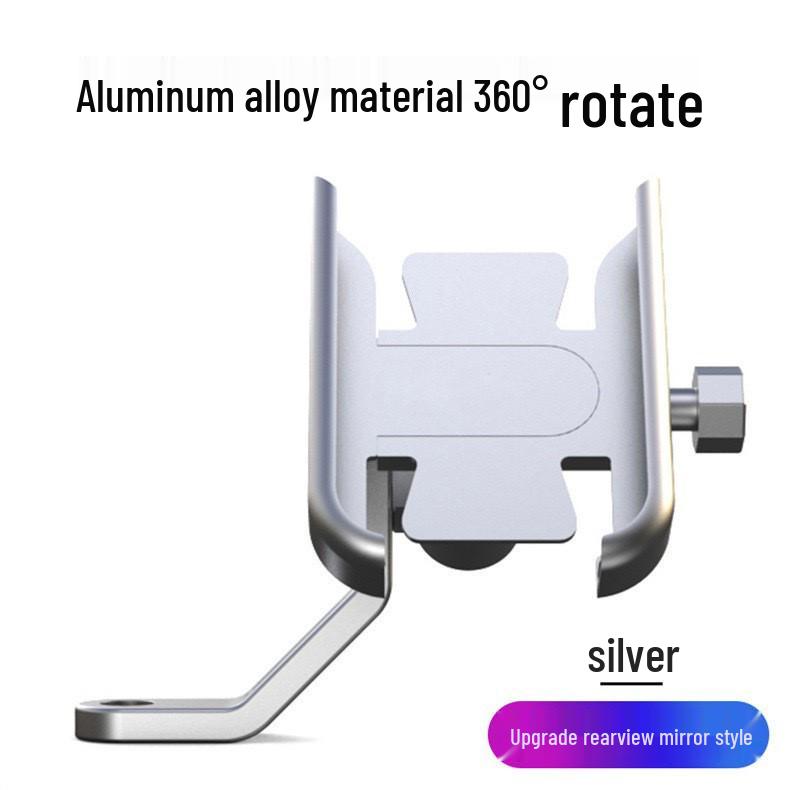 Aluminum Alloy Rearview Mirror Phone Holder for Motorcycles, E-Vehicles, & Bicycles