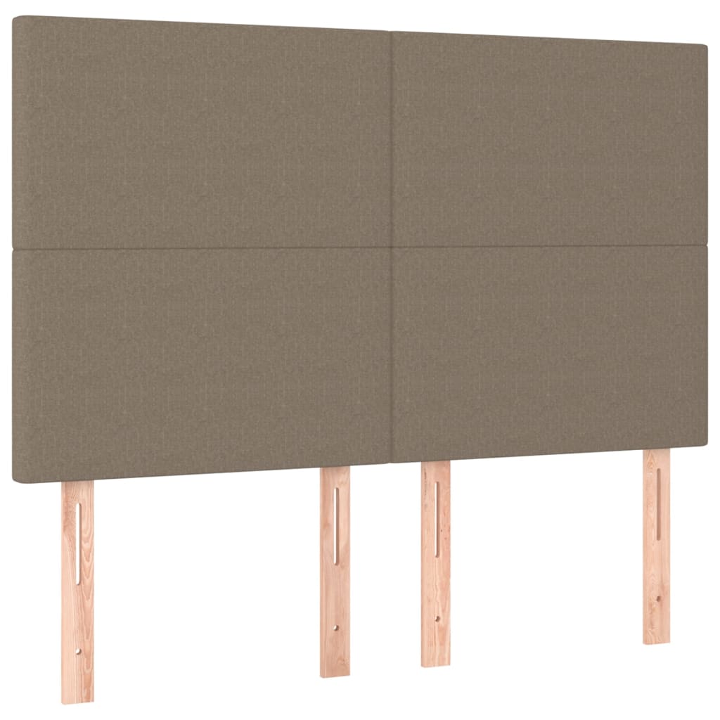 Vidaxl Łóżko Kontynentalne Z Materacem, Taupe, Tkanina, 140X190 Cm