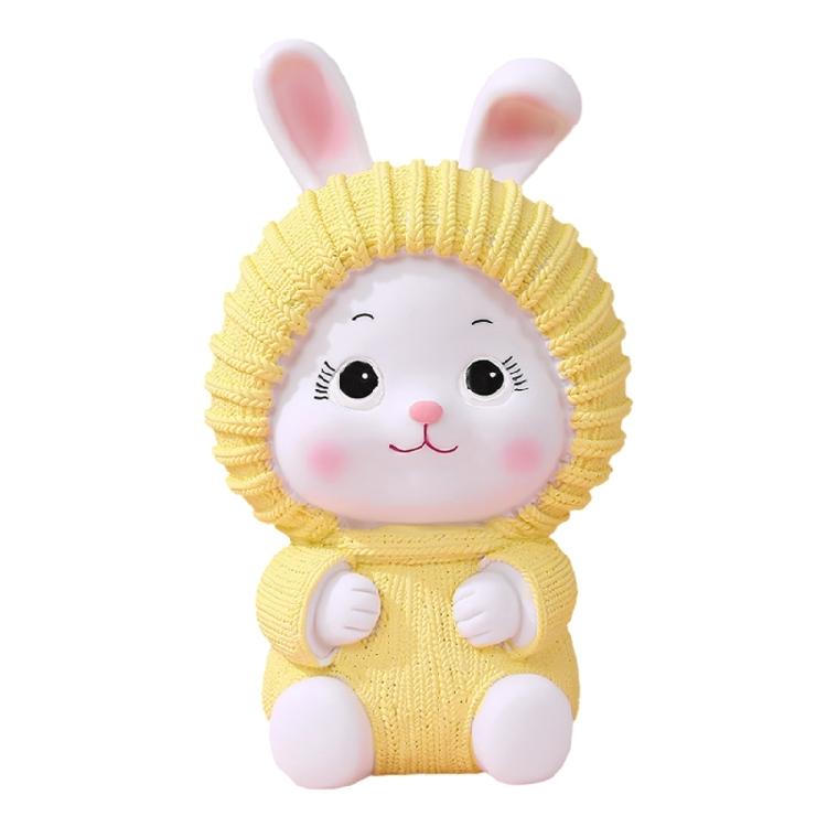 Decorative Rabbits Statue Saving Jar Money Management Holder for Children Teens Cartoon Animal Shatterproof Coin Banks