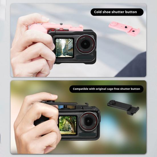 Magnetic Camera Mount Adapter with Dual Claw Lock Quick Release Vlog Handle Frame Adjustable Shutter Control Ergonomic Non-Slip Grip