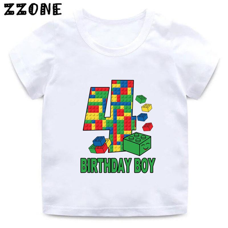 Master Builder Blocks Building Number Bow Print Boys Clothes 1 2 3 4 5 6 7 8 9 Years Birthday Kids T Shirt Baby Girls TShirts