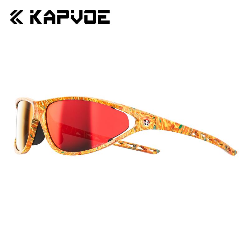 Kapvoe Fashion Sunglasses for Men Cycling Red Photochromic Cycling Glasses Mountain Bicycle Goggles Hiking Eyewear Sports MTB