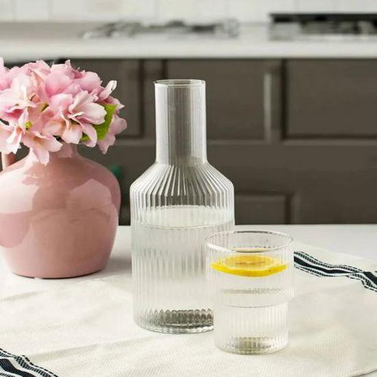 

Saint Belisama Роскошный прикроватный стеклянный кувшин в полоску с чашкой емкостью 1 л.