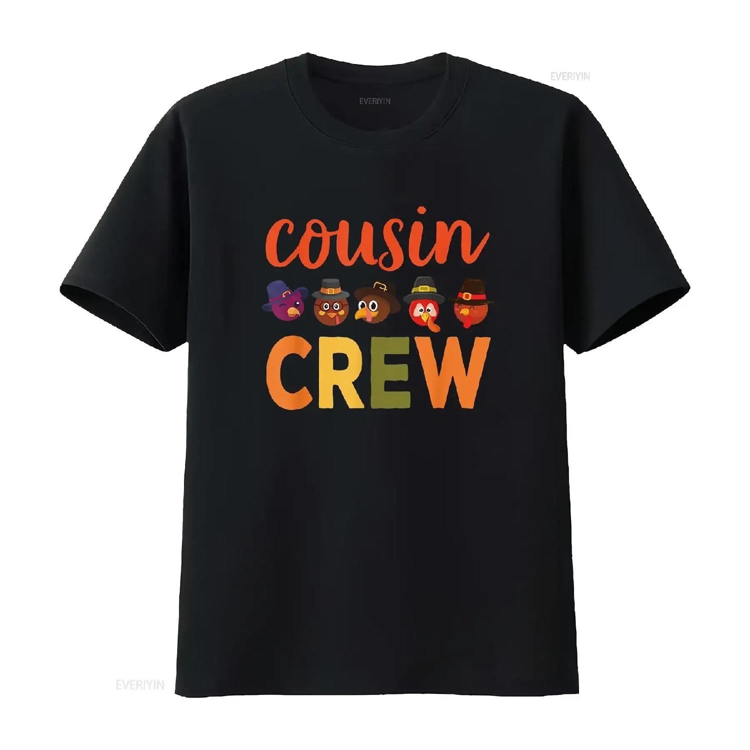 

Cousin Crew Thanksgiving T Shirt for Women vintage Washed Casual Stylish Breathable graphic Top For Everyday Wear XXXXXL різнокольоровий