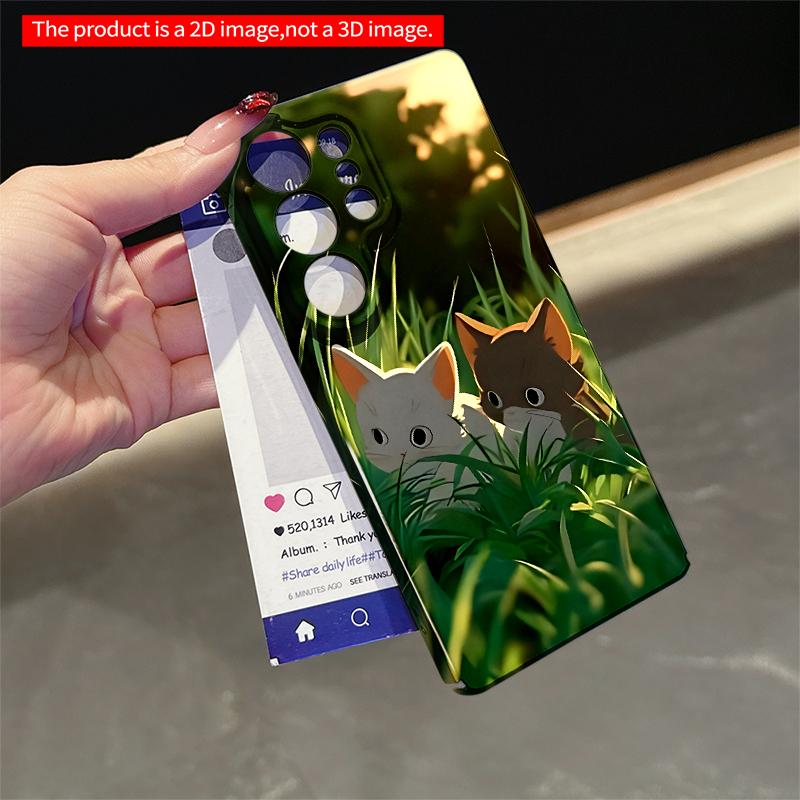2DFlat Samsung phone case Sunset Grass Cats Phone Case Applicable to Galaxy S23 S24 S25ULTRA S26 A12 A14 A15 A16 A54 A55