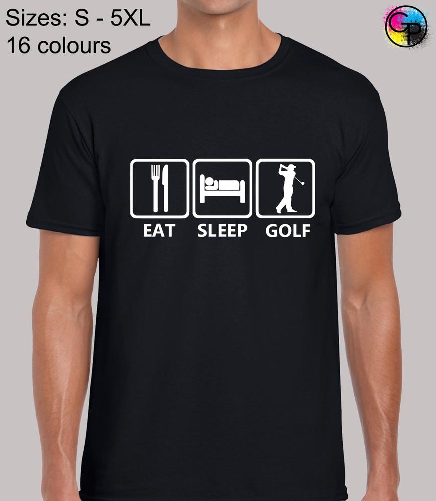

Eat Sleep Golf Funny Golfer Gift Top Regular Fit T-Shirt Top TShirt Tee for Men XL