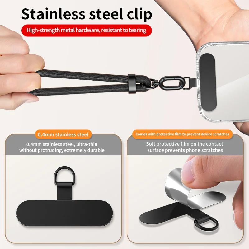 Phone Braided Rope Adjustable Lanyard Detachable Neck Cord Outdoor Universal Crossbody Strap Card Clip for Mobile Phone Case