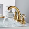 Rubinetto per Lavabo Grigio Canard Rubinetto per Lavabo da Bagno a 3 Fori a Larga Apertura Oro/Nero/Cromo Miscelatore per Lavabo Rubinetto Acqua Calda e Fredda Nuovo