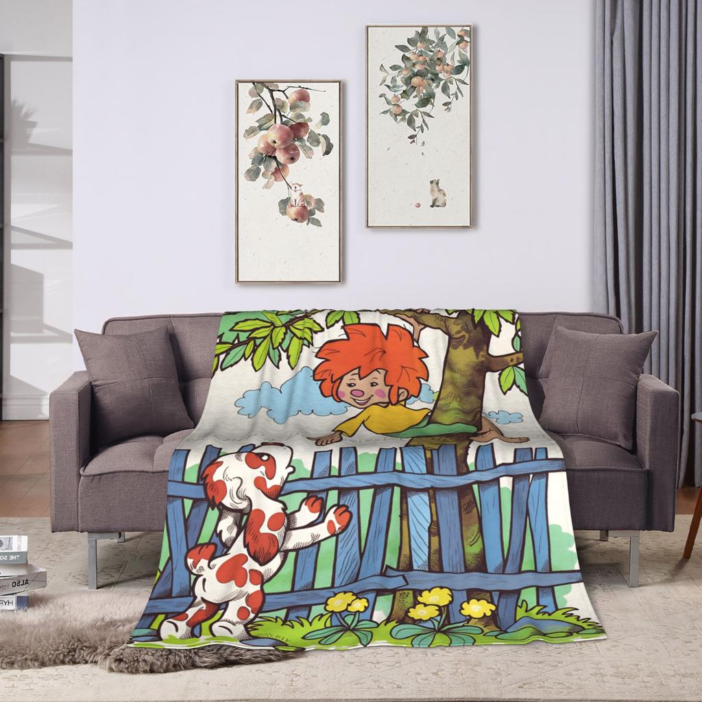 P-Pumuckl Coperta Morbida Comoda Moda per Arredamento Casa Picnic Flanella Copriletto Coperta da Letto