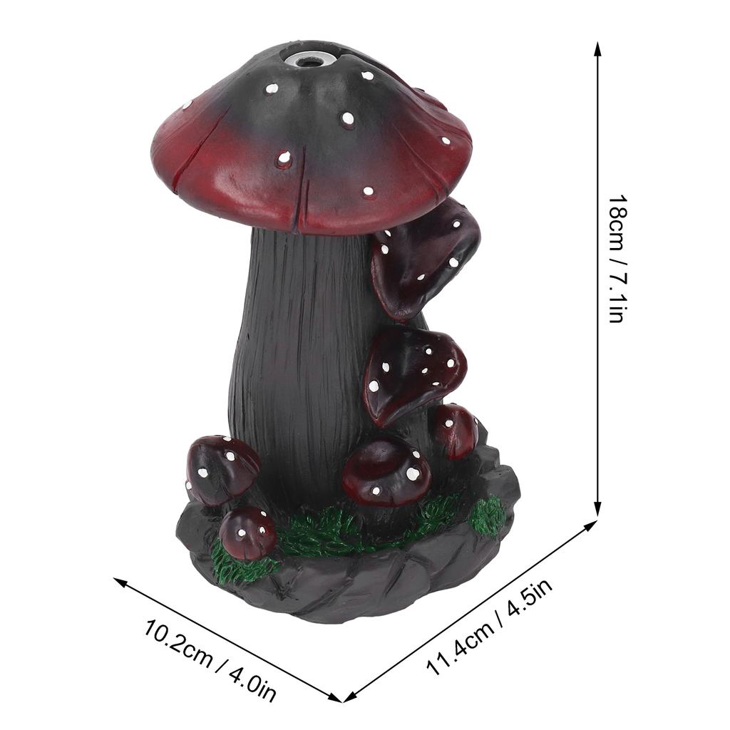 Mushroom Backflow Incense Burner Handmade with 20 Incense Cones Unique Visual Smoke Effect for Bedroom Meditation Relaxation