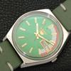 SEIKO 5 AUTOMATIC VINTAGE JAPAN MENS GREEN COLOR DIAL WATCH a701561-5