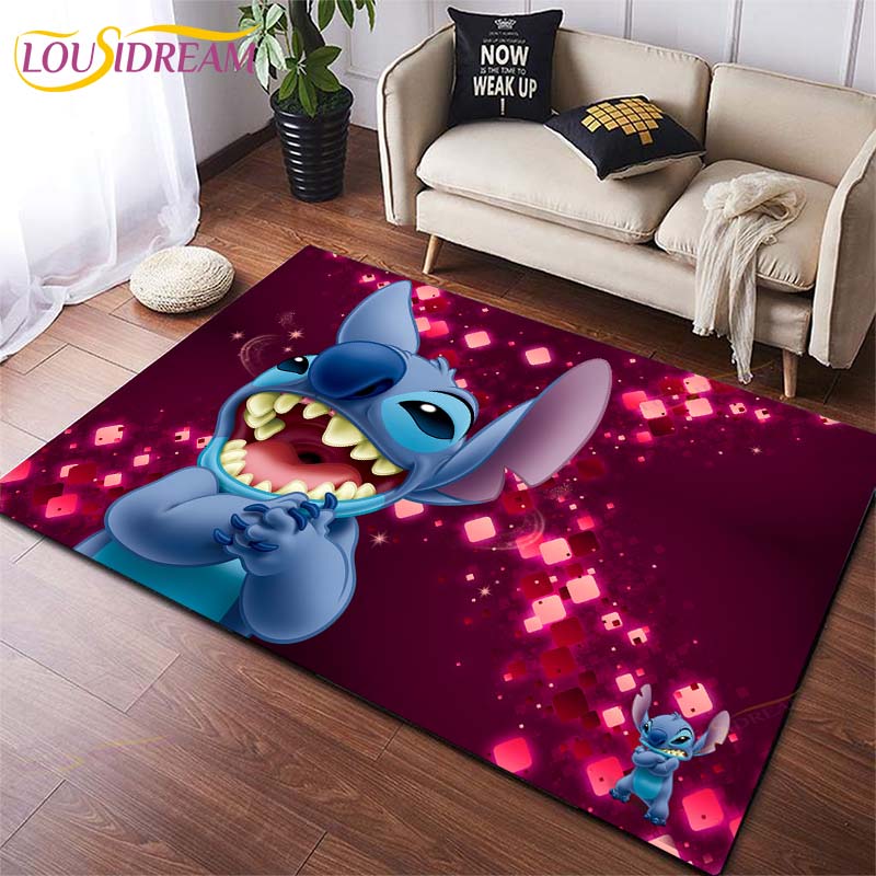 Anime Stitch 3D-Druck Teppich für Küche Fußmatte Schlafzimmer Teppiche für Wohnzimmer Waschküche Badezimmer Rutschfeste Bodenmatte