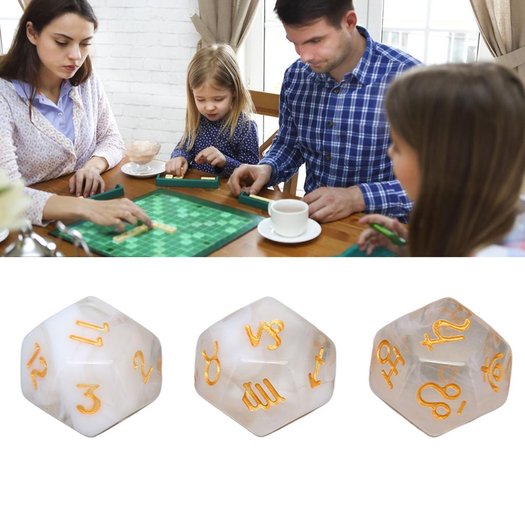 9PCS Polyhedral Dice Set Waterproof Plastic Lightweight Portable Table Gaming Dices for Travel Picnic