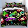 Colorful Cartoon Explosion Decor Set Soft Comfortable Duvet Cover Bedding Set Included 1*Duvet Cover & 2*Pillowcases, Gift
