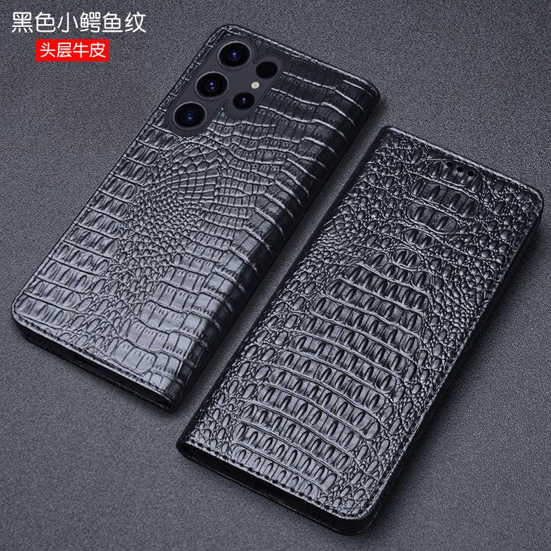 Luxury Genuine Leather Wallet Business Phone Case For Samsung Galaxy S24 Ultra Plus Cover Credit Card Money Slot Cover Holster